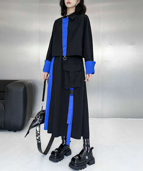 Bicolor Zip Top &  Skirt Co-ord